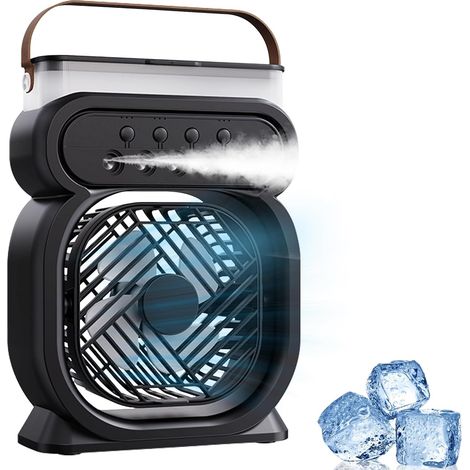 Climatiseur Portable, Mini Climatiseur Silencieux, Humidificateur, Ventilateur À Eau, 3 Vitesses, Pour Bureau À Domicile-aquaforge