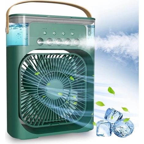 Ventilateur Climatiseur Portable, Mini Ventilateur De Refroidissement Personnel 4 En 1 Avec Brumisateur D'Eau, Rafraîchisseur D'Air Par Évaporation À 3 Vitesses-aquaforge