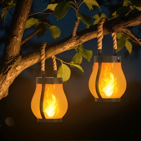 Lampes Solaires Black Friday À Flamme Vacillante, Lampes De Jardin Décoratives (2 Pièces) 1-aquaforge