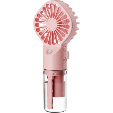 Ventilateur Portable - Azwix - Mini Humidificateur - Rechargeable Par Usb - 4 Vitesses - Rose-aquaforge