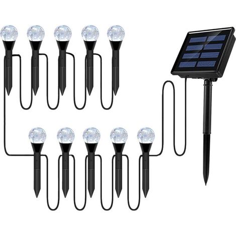 Projecteur Solaire Led 10 En 1 Pour Jardin, Pelouse, Allée Et Mur-aquaforge