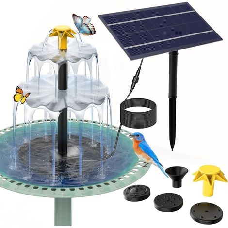 Fontaine Bain D'Oiseaux Avec Cascade À 3 Niveaux Et Fonctionnalité Diy, 4 Buses, Différentes Dimensions Disponibles[db]