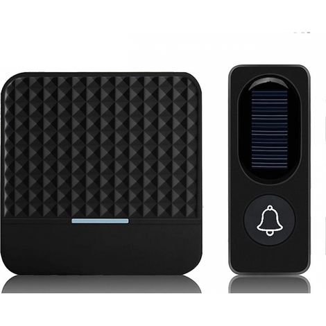 Sonnette Solaire Sans Fil Étanche Ip65, Portée De 300 M, Avec Horloge Et Recharge À Énergie Solaire Pour Porte Extérieure-aquaforge