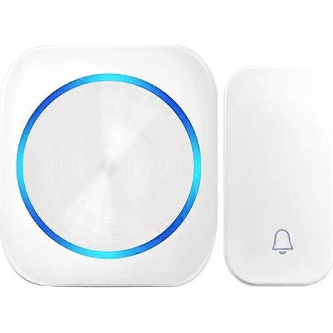 Sonnette Sans Fil Étanche Et Autonome Avec Veilleuse, Sans Pile, Portée De 150 M, Prise Européenne, Maison Connectée, 1 À 2 Boutons, 1 À 2 Récepteurs, Blanche, Taille 11.-aquaforge
