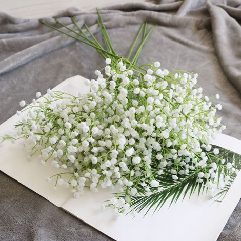 Gypsophile Artificielle, Petite Fleur, Décoration Intérieure Unique, Bouquet De Mariée Simulé Tenant Du Gypsophile (10 Blanches)-aquaforge