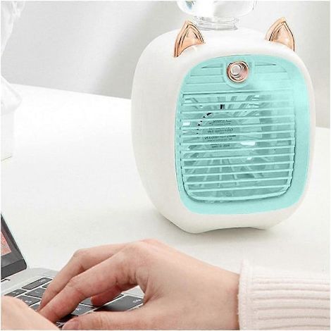 Ventilateur Climatiseur À Eau, Mini Ventilateur, Ventilateur Usb, Humidificateur De Table À Pulvérisation Turbo, Gris Et Blanc-aquaforge