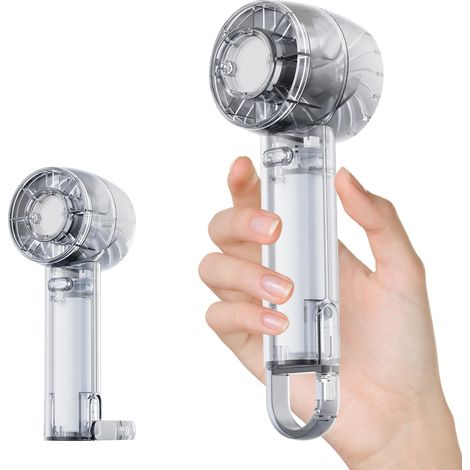 Ventilateur Portable Werwing Avec Refroidissement Par Semi-conducteurs, Mini Ventilateur Turbo Rechargeable Par Usb, Transparent Et Suspendable - Blanc-aquaforge
