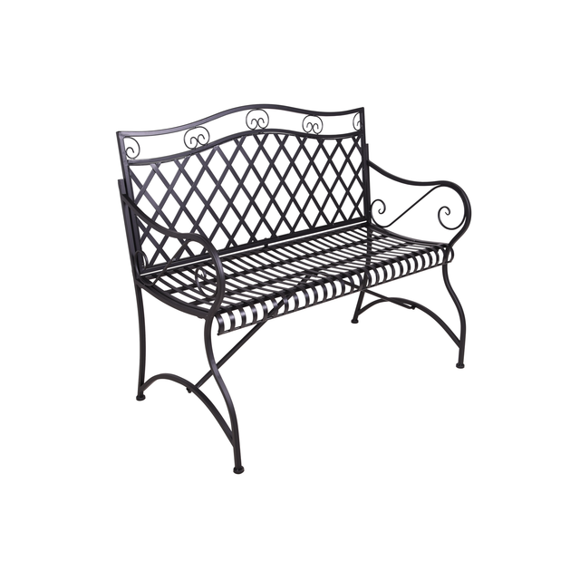 Garden Pleasure Gartenbank Porak 45,5 cm x 107,5 cm x 44 cm Schwarz