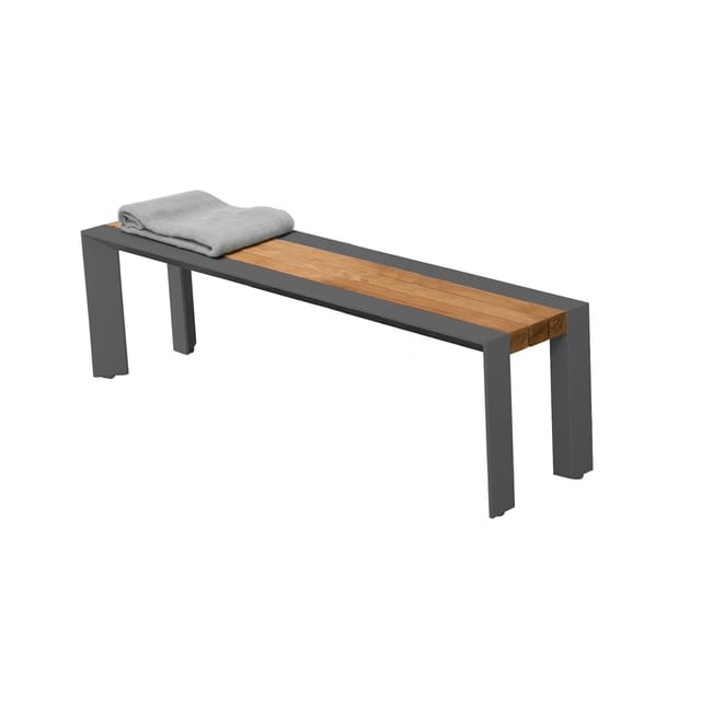 Garden Pleasure Gartenbank Silea 44 cm x 180 cm x 35,5 cm Braun-Schwarz