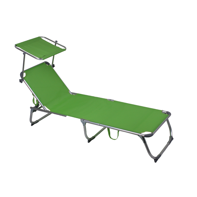 Garden Pleasure Sonnenliege Kiso 30 cm x 61 cm x 188 cm Silber-Grün