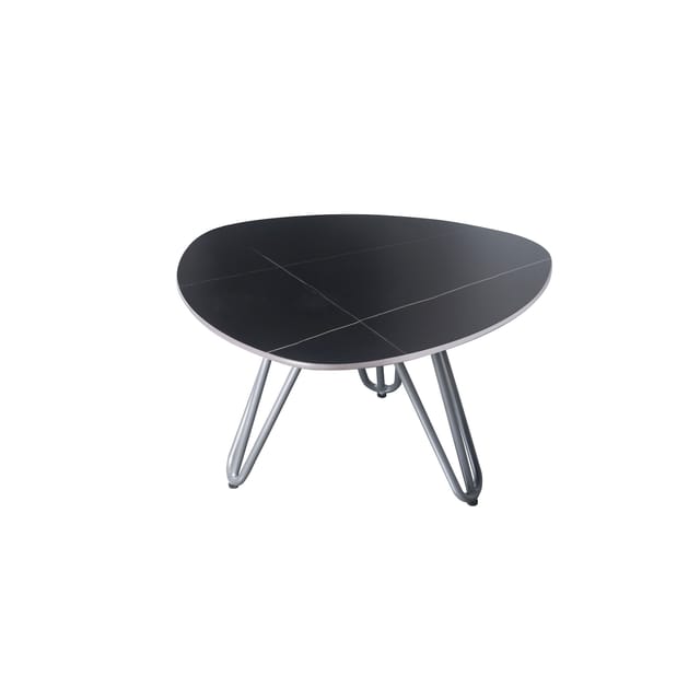 Garden Pleasure Gartentisch Alina Oval Grau-Schwarz 68 cm x 68 cm
