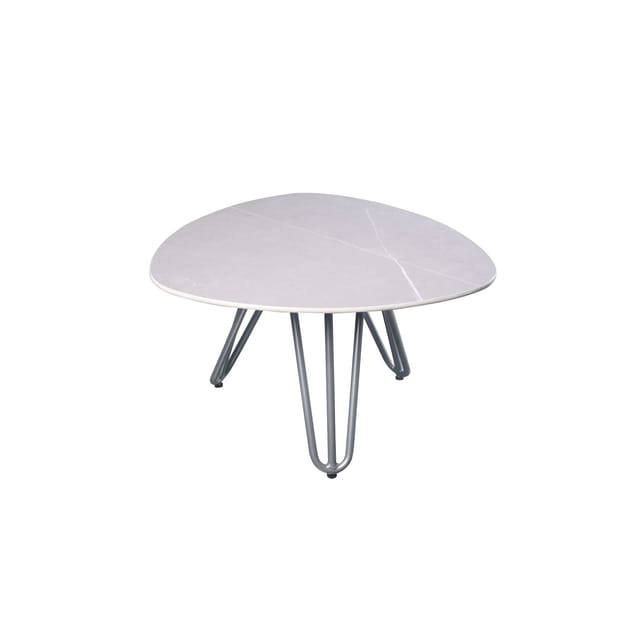 Garden Pleasure Gartentisch Emilia Oval Grau 68 cm x 68 cm