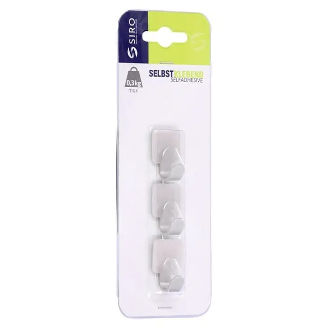 Siro Haken 2319 Metall Nickelfarben Matt Selbstklebend 3 Stück