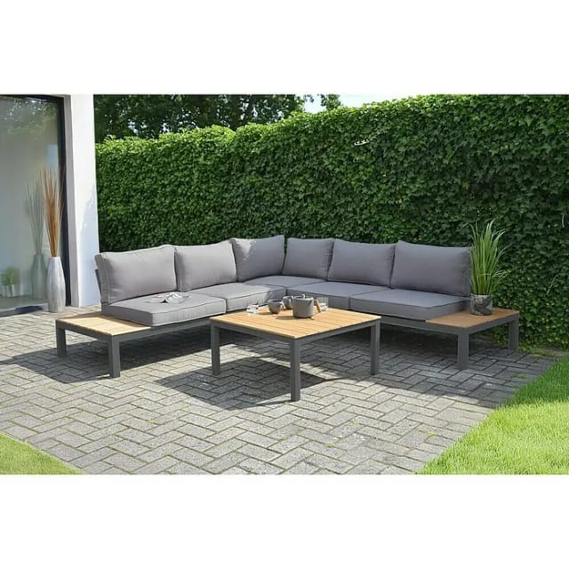 Garden Pleasure Lounge-Set Valentina 4-teilig Braun-Grau