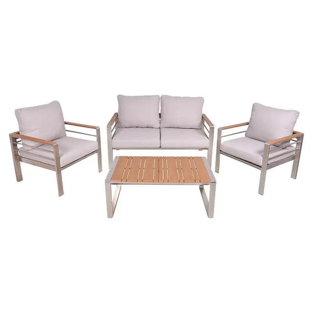 Garden Pleasure Lounge-Set Florence 4-teilig Braun-Beige
