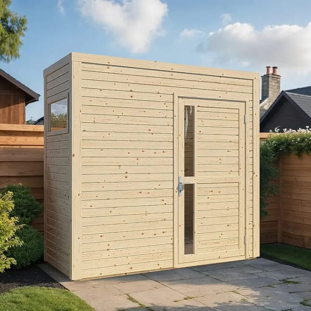 Bertilo Holz-Gartenhaus Cubus 1 Natur 234 cm x 115 cm FSC®