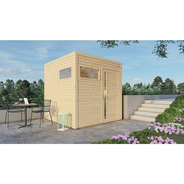Bertilo Holz-Gartenhaus Cubus 2 Natur 226 cm x 234 cm FSC®