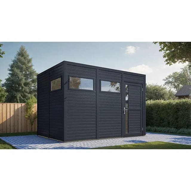 Bertilo Holz-Gartenhaus Cubus 3 Anthrazit 337 cm x 234 cm FSC®