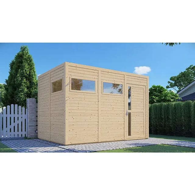 Bertilo Holz-Gartenhaus Cubus 3 Natur 337 cm x 234 cm FSC®