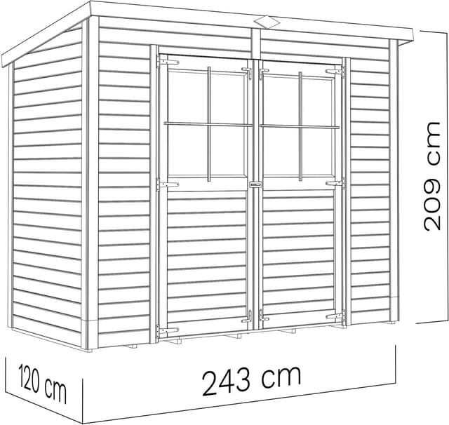 Bertilo Gerätehaus Castano 2 Beige 243 cm x 120 cm FSC®