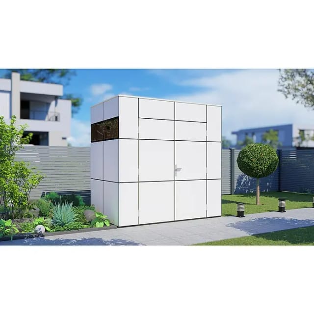 Bertilo Gartenhaus HPL Mini Weiß 231 cm x 152 cm FSC®
