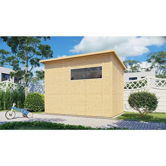 Bertilo Gerätehaus Pent Modern 4 Natur 306 cm x 202 cm FSC®