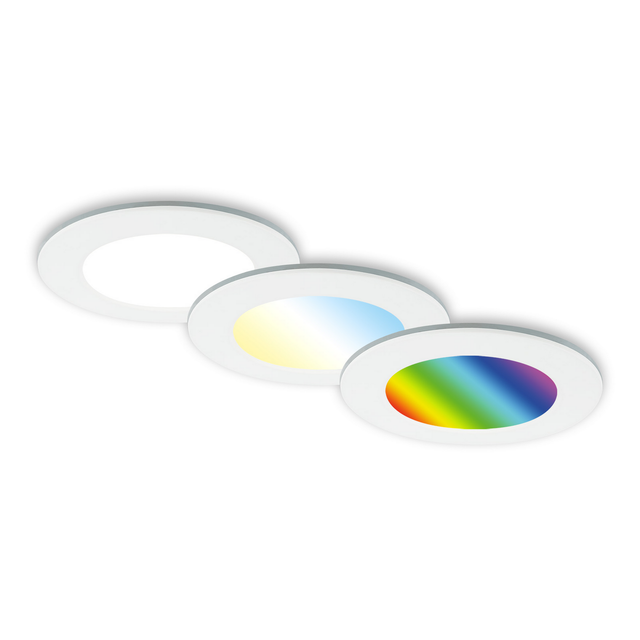 Briloner 3er Set LED Bad Einbaustrahler IP65 Dimmbar RGB CCT Weiß
