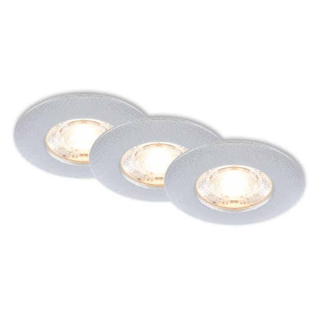 Briloner 3er Set LED Bad Einbaustrahler IP44 Warmweißes Licht Chrom-Matt