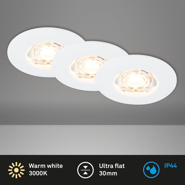 Briloner LED Bad Einbaustrahler IP44 Warmweißes Licht Weiß