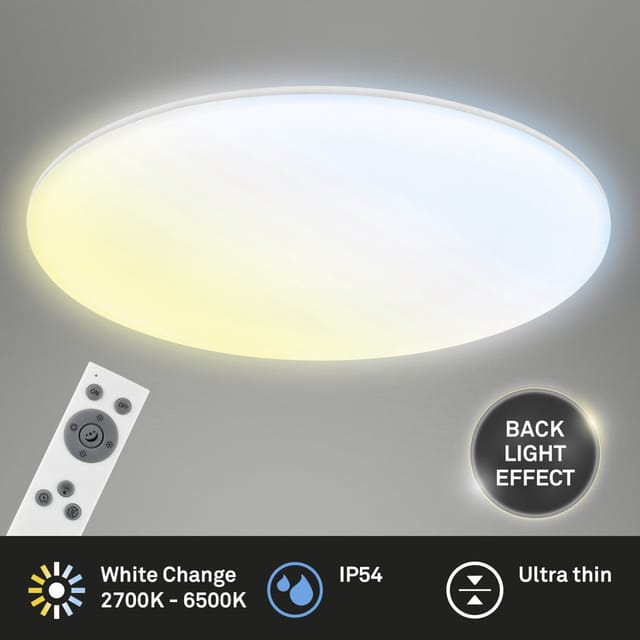 Briloner LED Badleuchte IP54 Dimmbar CCT Fernbedienung 45 cm Weiß