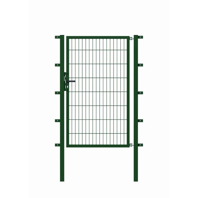 Metallzaun Einzeltor für Doppelstabmatte Grün z. Einbetonieren 140 cm x 150 cm