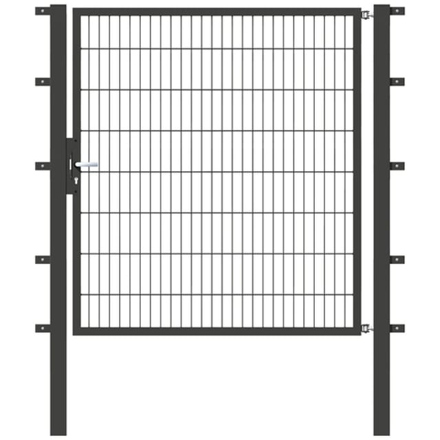 Metallzaun Einzeltor für Doppelstabmatte Anthrazit z. Einbeton. 160 cm x 150 cm