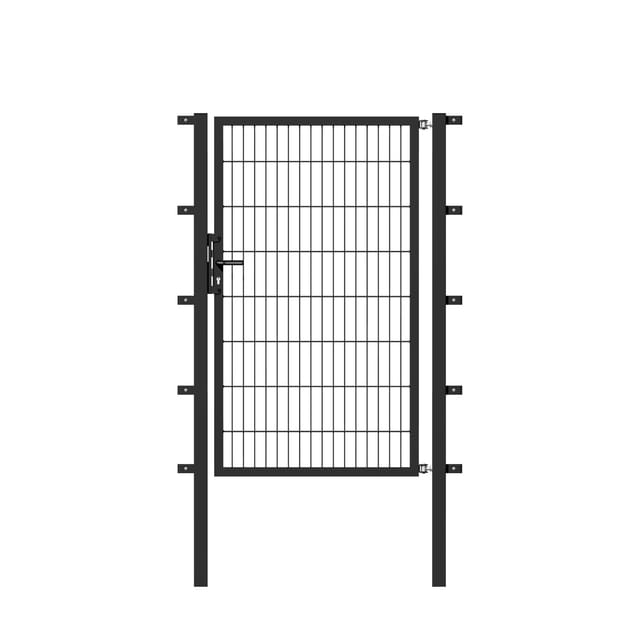 Metallzaun Einzeltor für Doppelstabmatte Anthrazit z. Einbeton. 160 cm x 200 cm