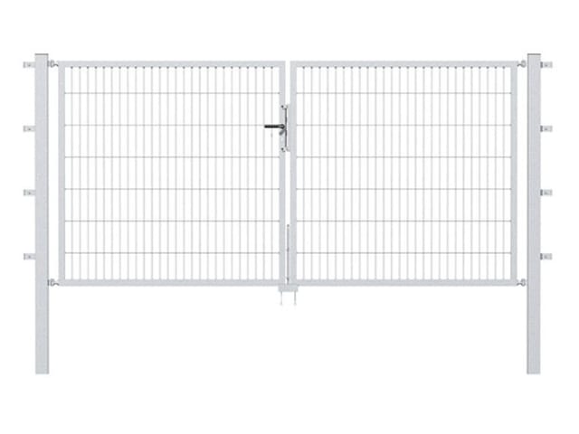 Metallzaun Doppeltor für Doppelstabmatte verzinkt z. Einbeton. 160 cm x 300 cm