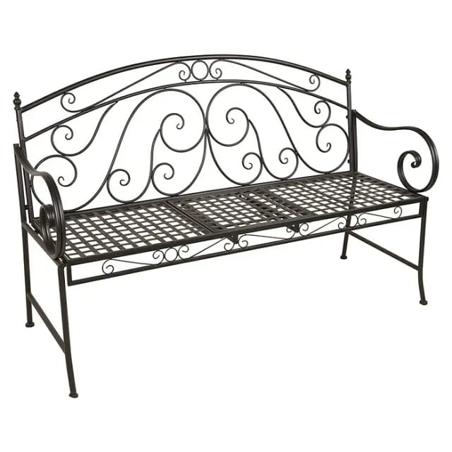 Gartenbank Saket 2-Sitzer Schwarz 96 x 146 x 53 cm