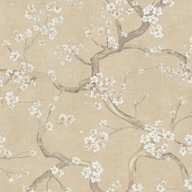 A.S. Création Vliestapete Floral Creme Braun Weiß Metallic 10,05 m x 0,53 m