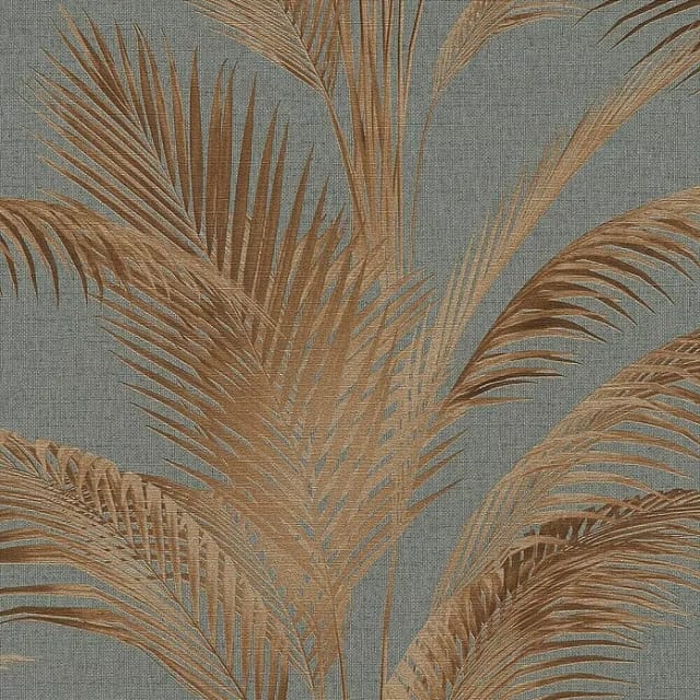 A.S. Création Vliestapete mit Palmenmuster in Grau und Metallic 10,05 m x 0,53 m