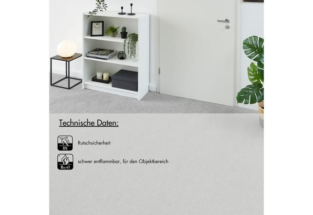Andiamo Teppichboden Nadelfilz Milo Grau 200 cm x 300 cm