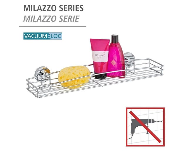 Wenko Vacuum-Loc Maxiablage Milazzo Chrom-Weiß
