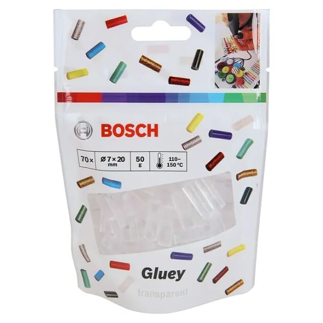 Bosch Heißkleber Transparent Ø 7 mm für Bosch Heißklebestift Gluey