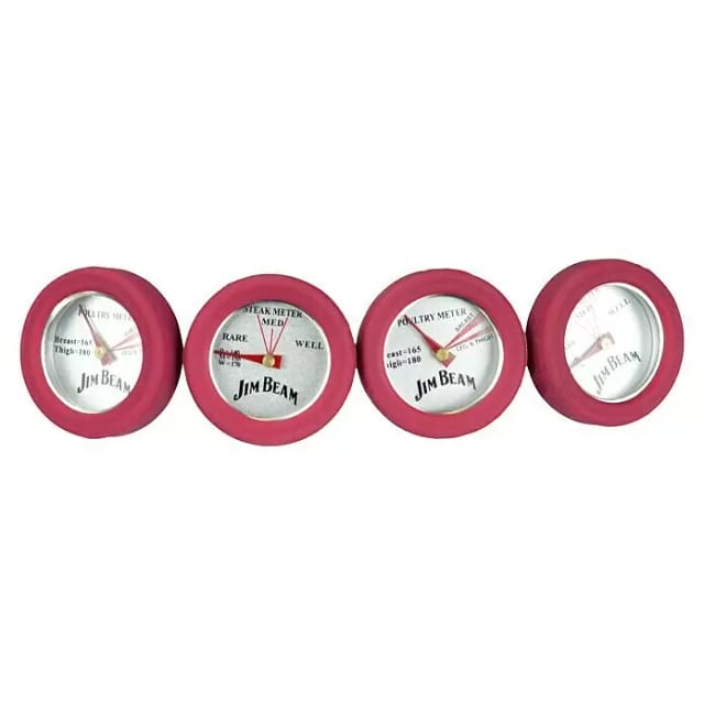 Jim Beam Minithermometer-Set für Steak und Geflügel 4-tlg. Edelstahl Silikon