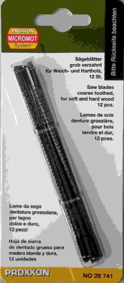 Proxxon Sägeblätter mit Querstift Grob Verzahnt 10 Zähne auf 25 mm 12 Stück