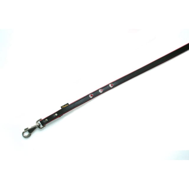 Heim Hundeleine Schwarz mit Schwarzen Pfoten Breite 16 mm Länge 200 cm