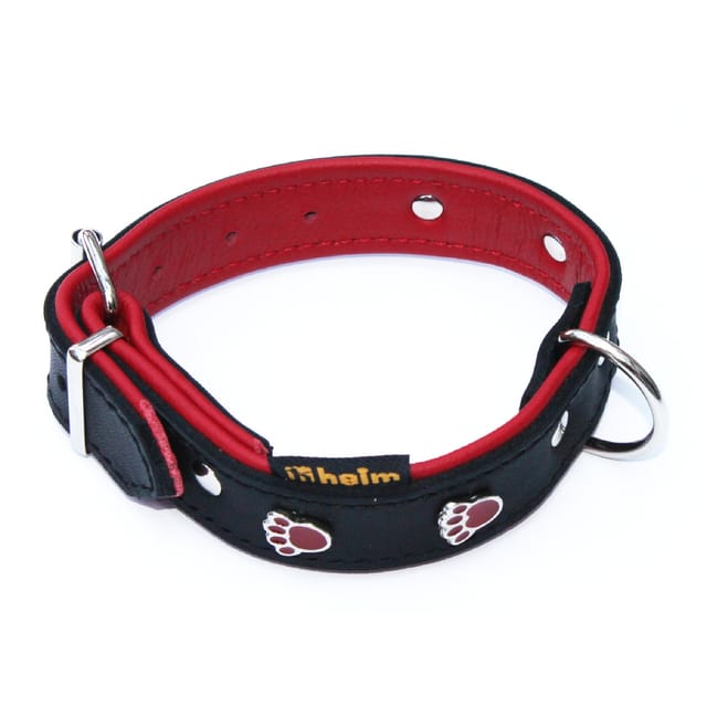 Heim Hundehalsband Pfote Breite 22 mm Länge 60 cm Schwarz/Rot