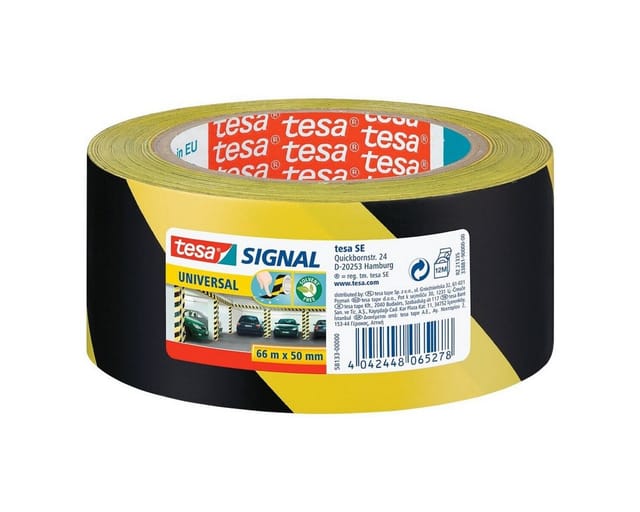 Tesa Signal Markierungsklebeband Universal Gelb-Schwarz 66 m x 50 mm