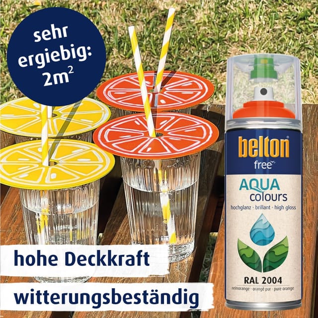 Belton Free AQUAcolours Buntlack RAL 2004 Reinorange hochglänzend 400 ml