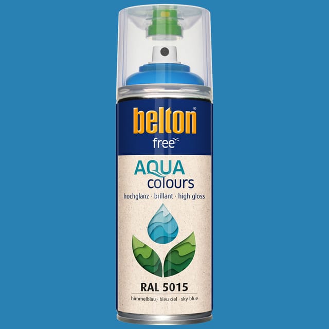 Belton Free AQUAcolours Buntlack RAL 5015 Himmelblau hochglänzend 400 ml