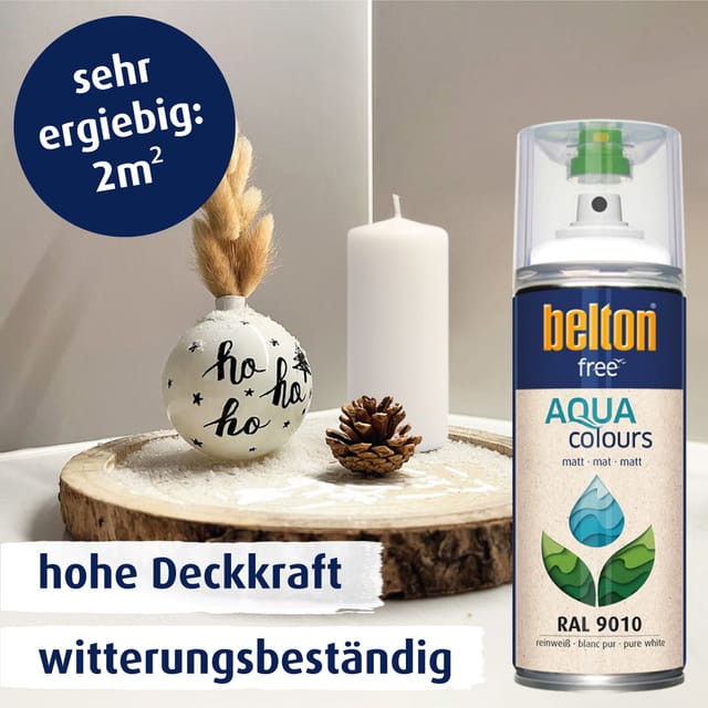 Belton Free AQUAcolours Buntlack RAL 9010 Reinweiß matt 400 ml