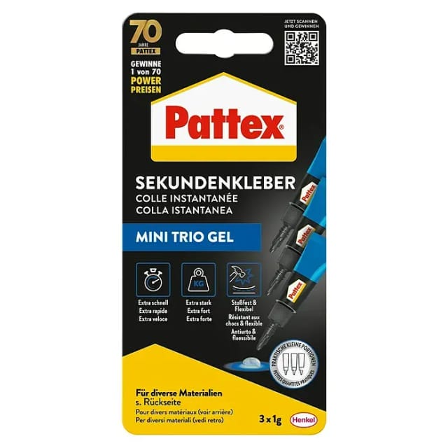 Pattex Sekundenkleber Ultra Gel Mini-Trio 3 x 1g