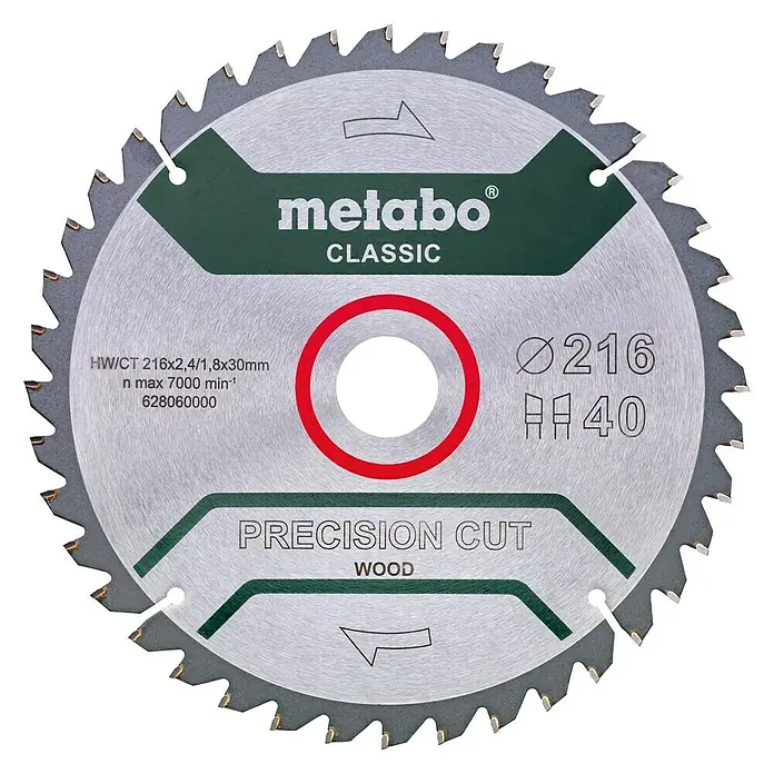 Metabo Kreissägeblatt HW/CT 216 x 30 x 2,4/1,8 Precision cut classic